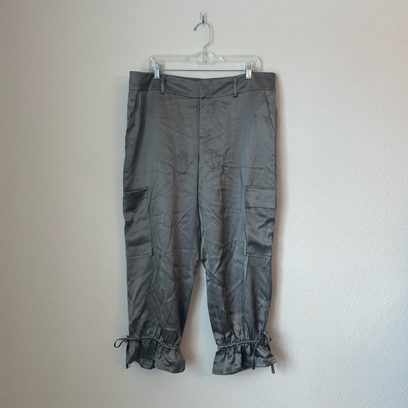 Vintage Y2K Banana Republic Silk Cargo Tie Ankle Pants - Picture 1 of 11